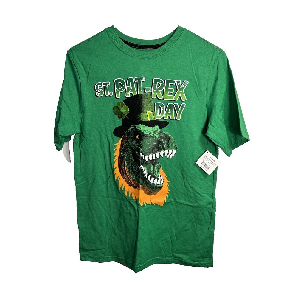 celebrate st patricks day boys short sleeve t shirt dinosaur size XL extra large